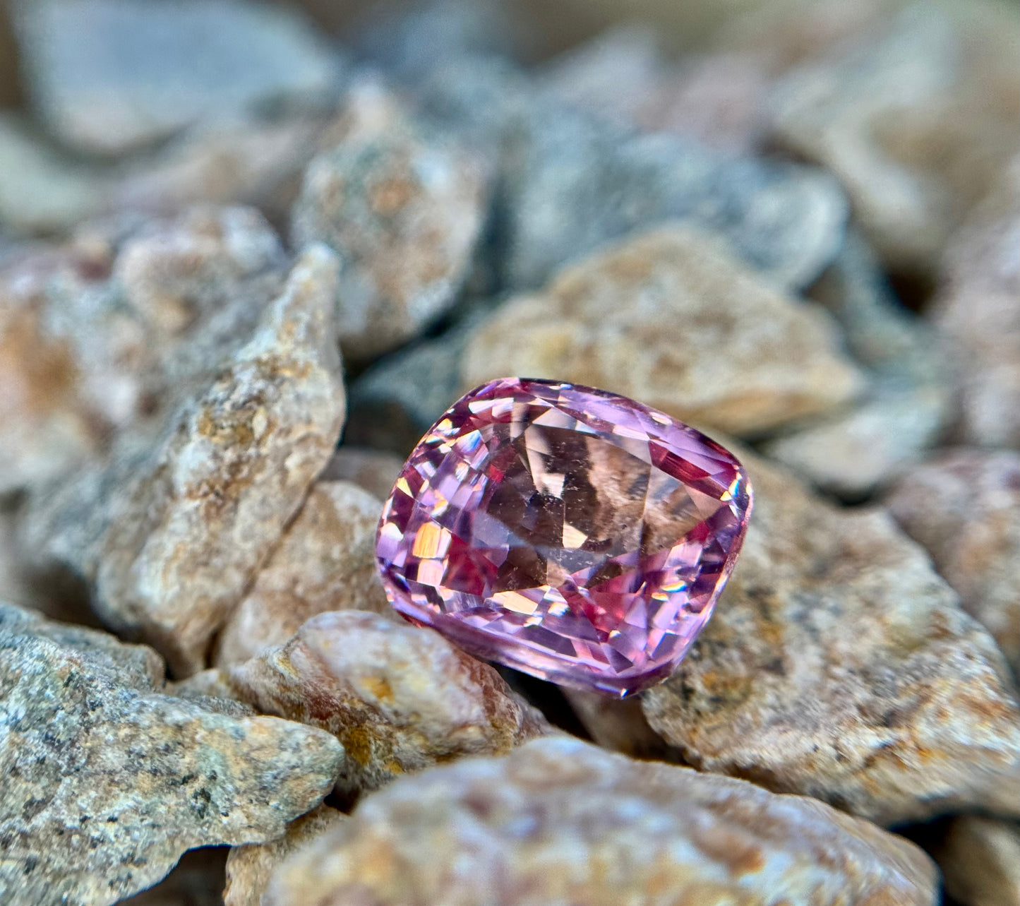 Pink Erbium YAG, Cushion cut, 6.75 Carats