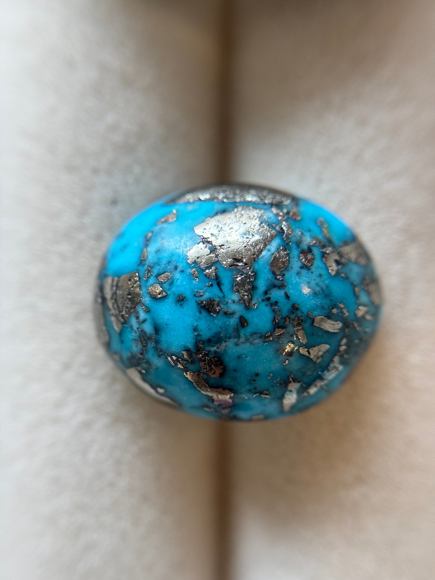 Persian Turquoise (Pyrite matrix), Oval Cabochon, 15.72 Carats
