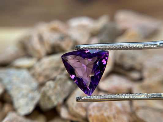Natural Amethyst, Trillion cut, 3.9 Carats