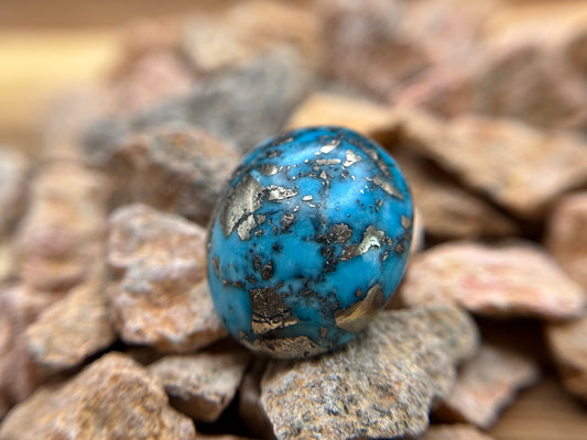 Persian Turquoise (Pyrite matrix), Oval Cabochon, 15.72 Carats