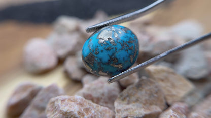 Persian Turquoise (Pyrite matrix), Oval Cabochon, 15.72 Carats